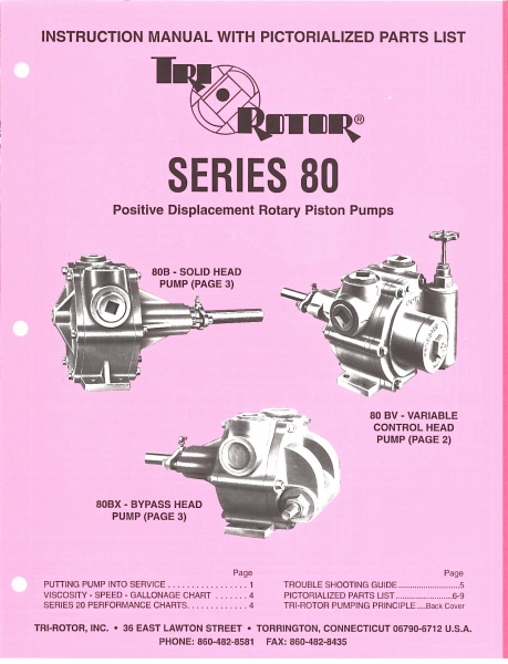 Tri-Rotor Series 80 Instruction Manual