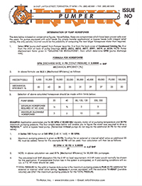 Tri-Rotor Pumper Issue No 4  Determination Of Pump Horsepower