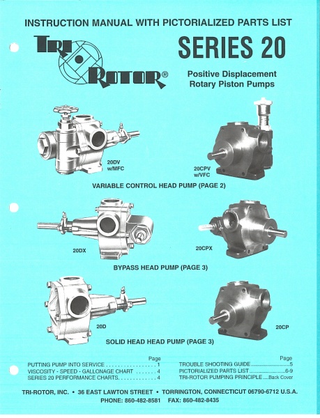 Tri-Rotor Series 20 and Series 20CP Instruction Manual