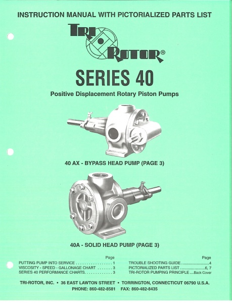 Tri-Rotor Series 40 Instruction Manual