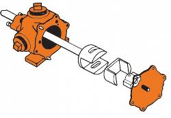 Tri-Rotor Positive Displacement Pumping Members Rotor Piston Shuttle